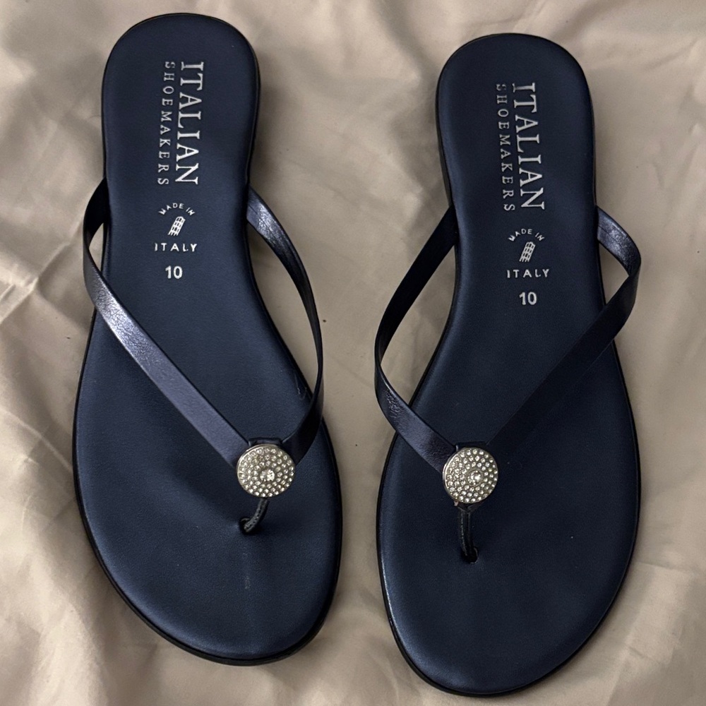 Italian Shoemakers Navy Bling Sandal